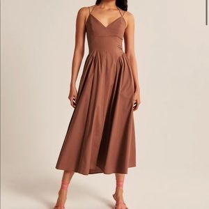 Abercrombie & Fitch A&F Strappy Plunge Corset Maxi Dress
